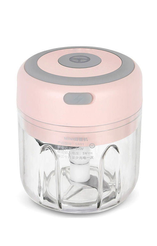 Mini Electric Garlic Chopper Usb Charging Pink250Ml /