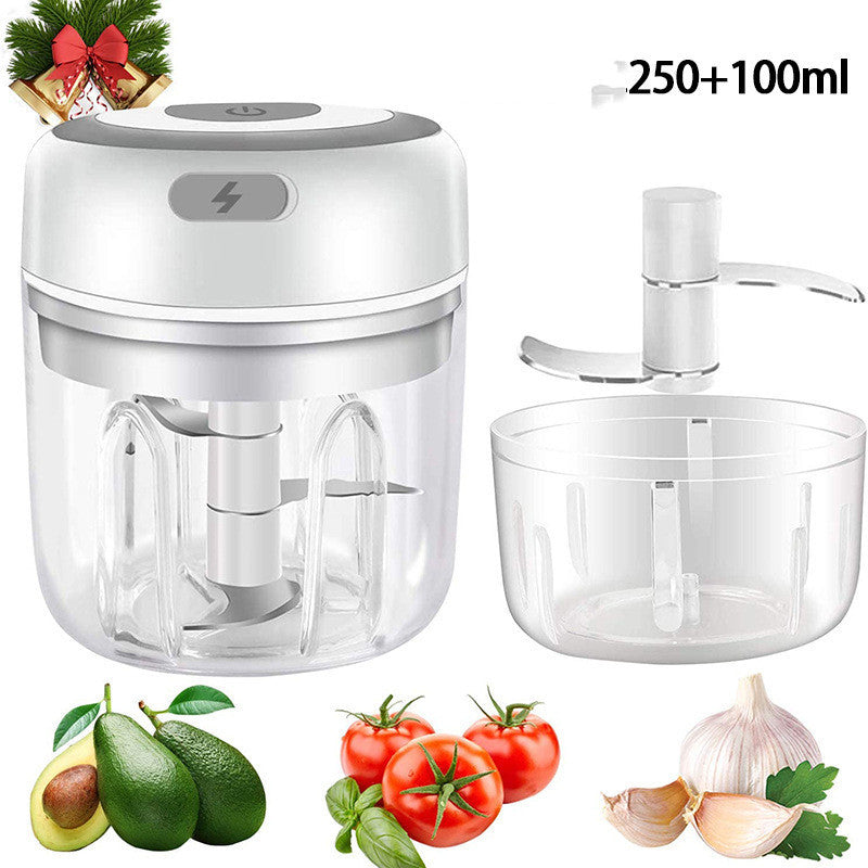 Mini Electric Garlic Chopper Usb Charging White High Cup350Ml /